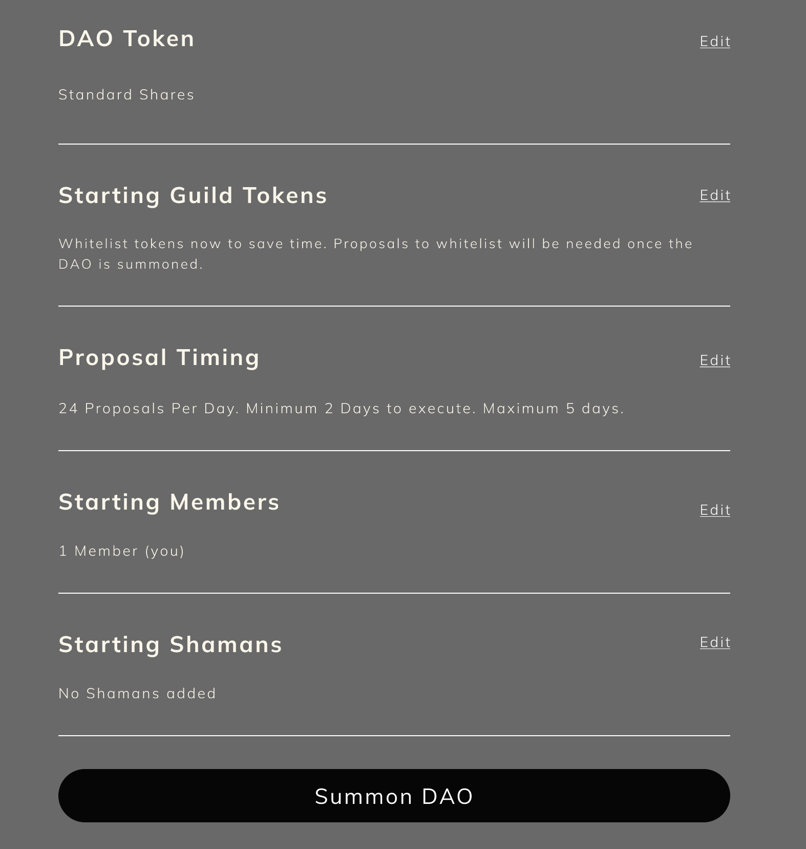 Our brand new DAO summoning flow 